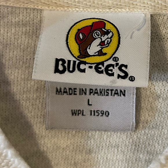 50%off w♥️ Buc-ees Sweatshirt raw edge grey Long Sleeve Buc-ees hobo oversized - Picture 3 of 9